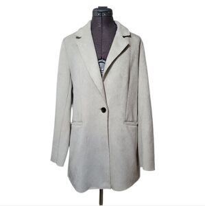 LG Zara Faux Suede Blazer Jacket Off-White Women's Blazer